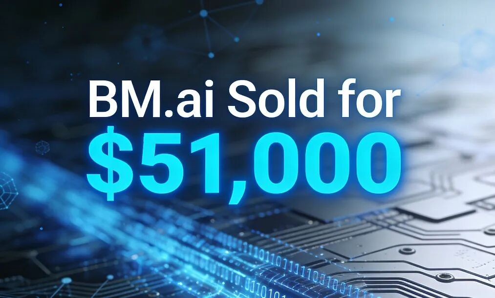 .ai域名市场已进入“价值爆发期”，BM.ai以51000美元成交